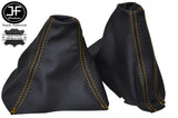 YELLOW  STITCH FITS BMW 5 Series E60 E61 2003-2007 GEAR HANDBRAKE GAITER LEATHER