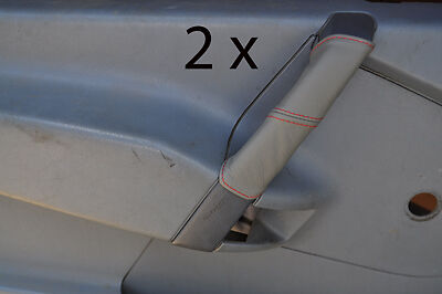 red stitch FITS MERCEDES SPRINTER 95-99 2X DOOR HANDLE GREY LEATHER COVERS