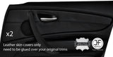 BLACK STITCH 2X FRONT DOOR CARD TRIM LEATHER COVERS FITS BMW 1 SERIES E87 04-12