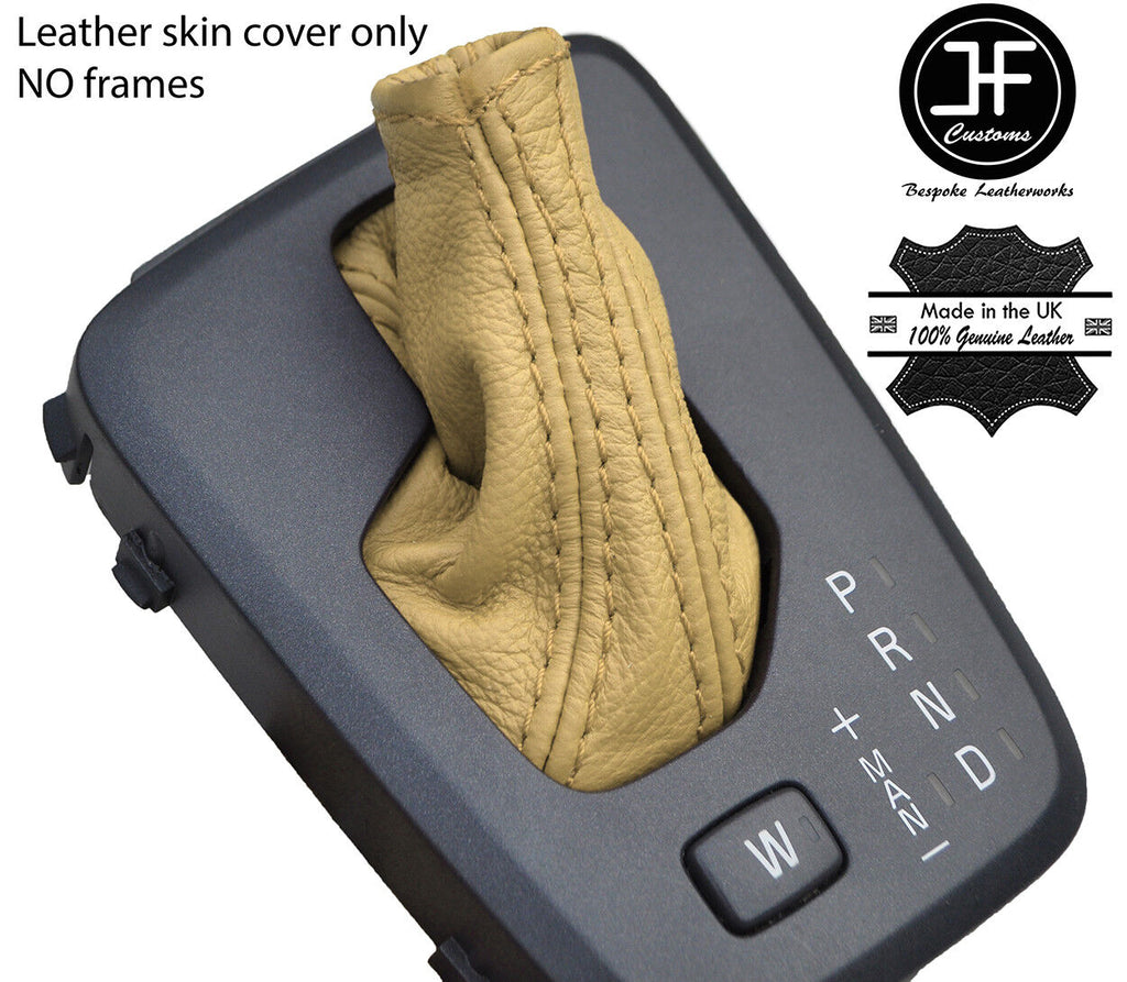 CREAM TOP GRAIN REAL LEATHER AUTOMATIC GEAR GAITER FITS VOLVO V70 XC70 04-07