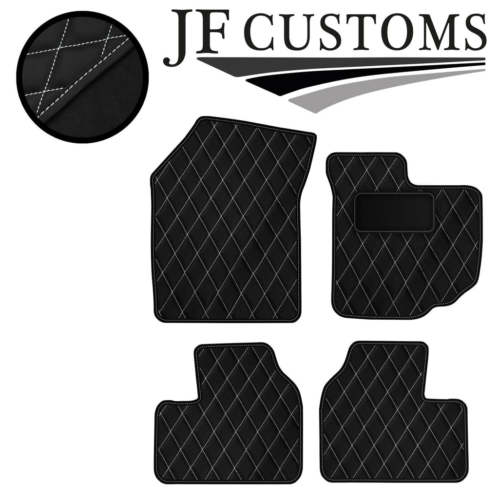 WHITE DIAMOND STITCH VINYL 4XTAILORED FLOOR CARPET FOR SUZUKI SWIFT 05-10 JF1