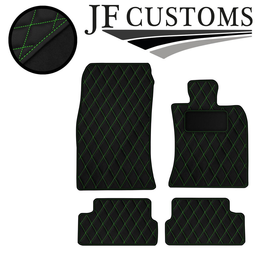 GREEN DIAMOND STITCH VINYL 4X TAILORED FLOOR CARPET FOR BMW MINI S R56 07-14 JF1