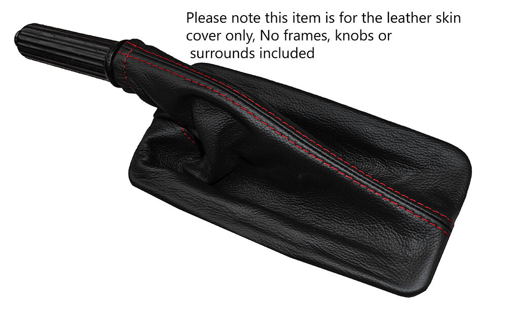 RED STITCHING LEATHER SKIN HANDBRAKE GAITER FITS VW PASSAT B1 1973-1981