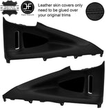 BLACK STITCH 2X REAR D PILLAR WINDOW TRIM LEATHER COVER FOR TESLA MODEL X 16-19