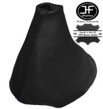 BLACK LEATHER FITS AUDI TT MK2 2006-2013 GEAR GAITER CUSTOM MADE BLACK STITCH