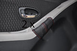 red stitch FITS TOYOTA YARIS 06-10 2X DOOR HANDLE LEATHER COVERS CUSTOM NEW