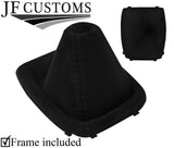 BLACK STITCH LUXE SUEDE GEAR GAITER + PLASTIC FRAME FOR FORD C MAX 2007-2010