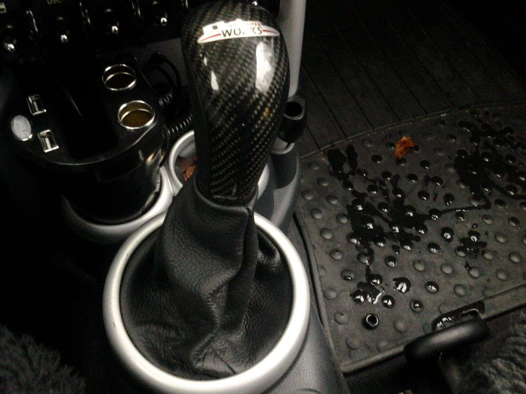 FITS BMW MINI COOPER S ONE  HATCHBACK GEAR BLACK DOUBLE STITCH 2001-2005