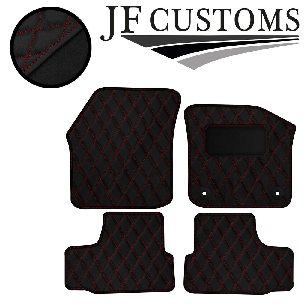 D RED DIAMOND STITCH VINYL 4X TAILORED FLOOR CARPET FOR VW UP 5DR 12-21 JF1