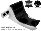 BLACK & WHITE LEATHER CONSOLE SHIFT BEZEL SURROUND COVER FOR CORVETTE C5 97-04