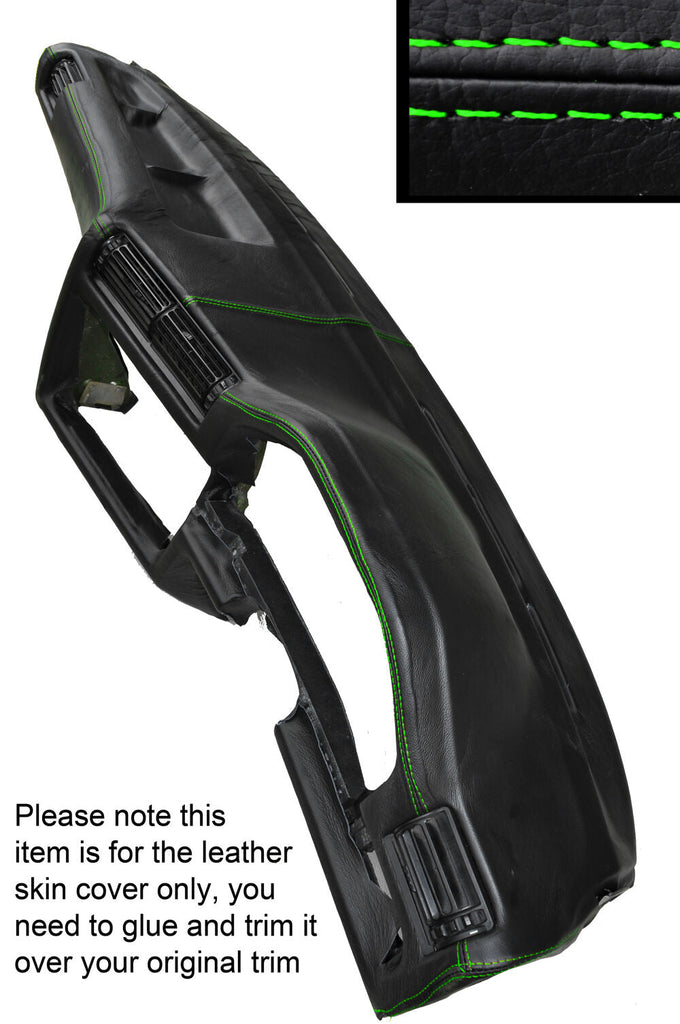 GREEN STITCH DASH DASHBOARD LEATHER SKIN COVER FITS BMW 3 SERIES E30 1981-1992