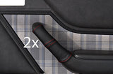 red stitch FITS FORD CAPRI MK3 2X FRONT DOOR HANDLE LEATHER COVERS CUSTOM NEW