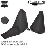 RED STITCHING FITS BMW MINI R50 R53 GEAR HANDBRAKE 2001-2006 DARK GREY LEATHER