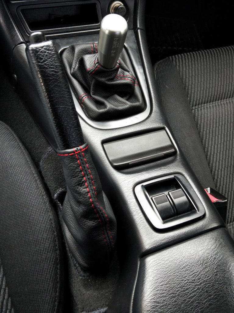 RED STITCH LEATHER GEAR GAITER+HANDBRAKE GAITERSET FOR MAZDA MX5 MK2 98-05