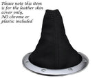 FITS AUDI TT BLACK SUEDE GEAR GAITER LEATHER SHIFT BOOT BLACK STITCH CUSTOM NEW