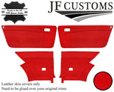 RED ITALIAN LEATHER 4X DOOR CARD COVER FOR LANCIA BETA VOLUMEX COUPE CUSTOM NEW