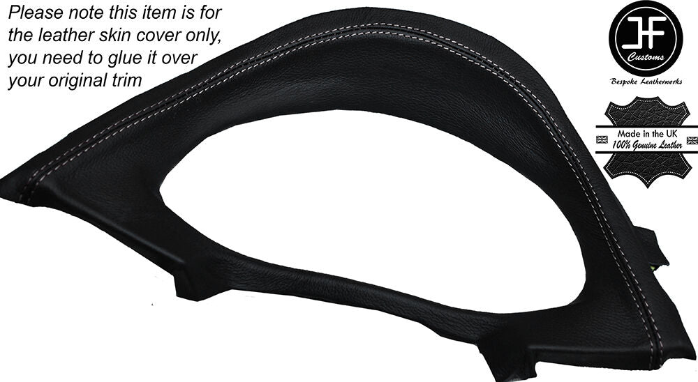 WHITE STITCHING SPEEDO SURROUND LEATHER SKIN COVER FITS TOYOTA AURIS 2012-2016