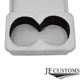 WHITE LEATHER COVERED CONSOLE CUP HOLDER TRIM FITS MERCEDES W126 S CLASS 79-91