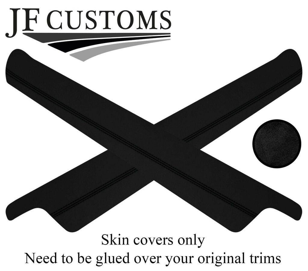 BLACK STICH 2X DOOR ARMREST SUEDE SKIN COVERS FITS TOYOTA GT86 SUBARU BRZ 12-15