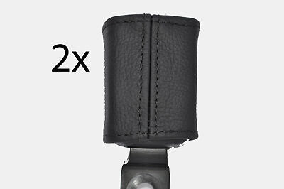black stitch FITS FORD KA  96-09 2X FRONT SEAT BELT STALK LEATHER COVERS