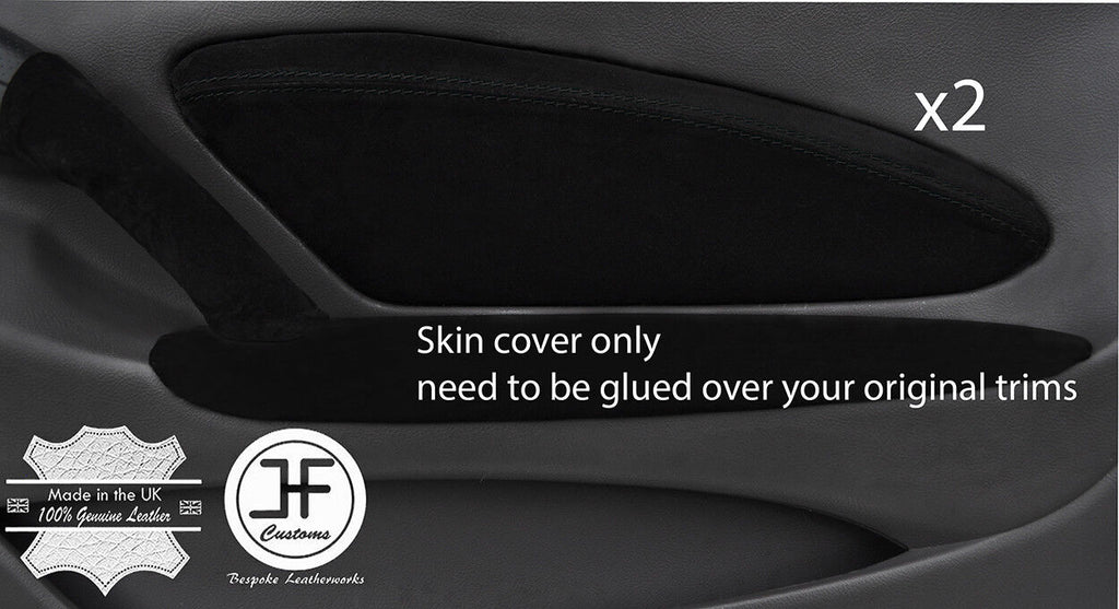 BLACK STITCH 2X FRONT DOOR CARD TRIM SUEDE COVERS FITS TOYOTA CELICA MK7 99-05