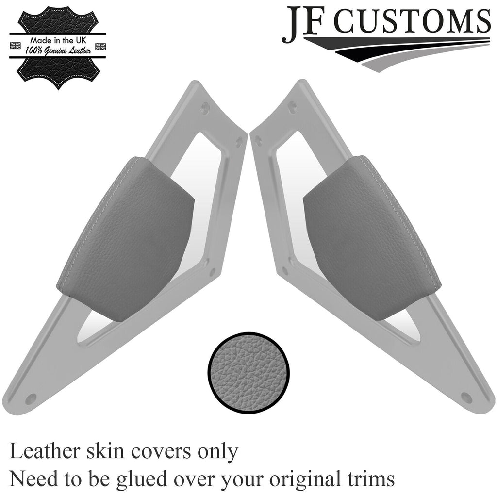 L GREY LEATHER 2X CONSOLE KNEE PAD TRIM COVERS FOR AUDI TT MK1 1998-2006
