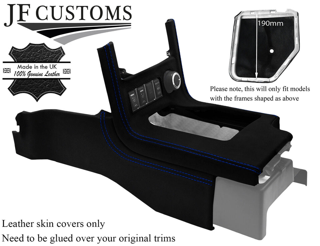 BLUE STITCH CONSOLE SIDE TRIMS +GEAR SURROUND COVER FOR NISSAN NAVARA D40 09-12