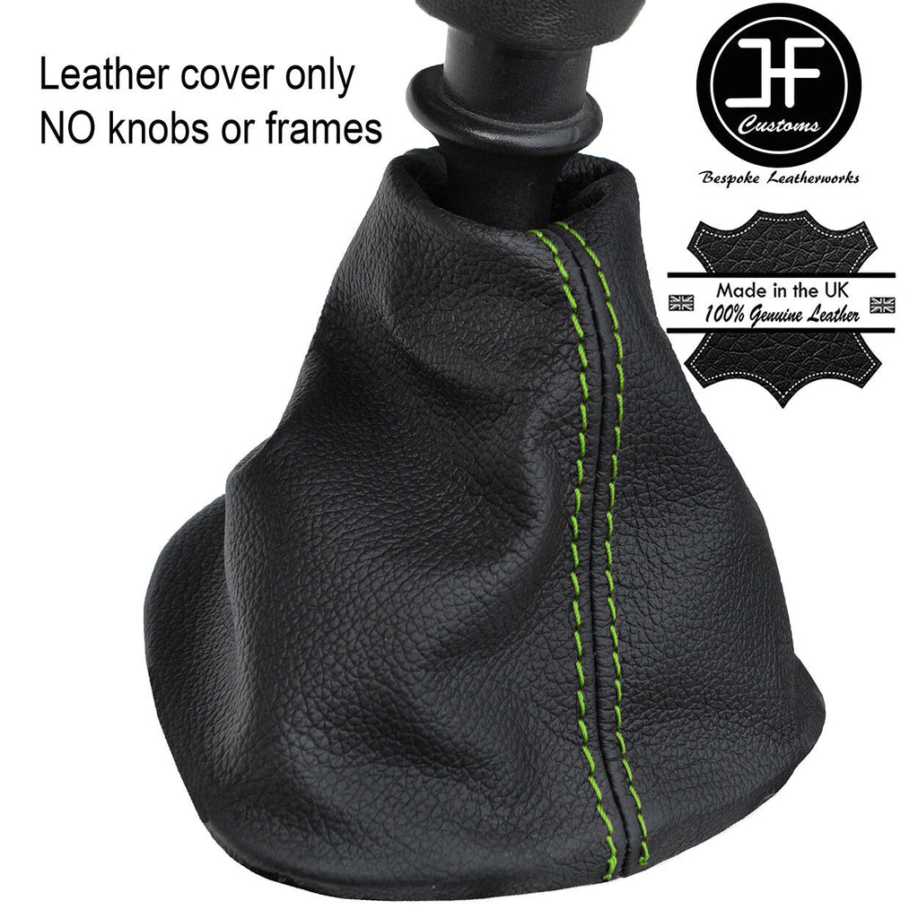 GREEN STITCHING TOP GRAIN LEATHER MANUAL GEAR GAITER FITS VAUXHALL VIVARO 01-14