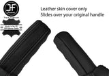 BLACK & BLACK STRIPE HANDBRAKE HANDLE REAL LEATHER COVER FOR CORVETTE C5 97-04