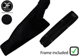 BLACK STITCH SUEDE HANDBRAKE GAITER + PLASTIC FRAME FITS ALFA ROMEO 156 98-02