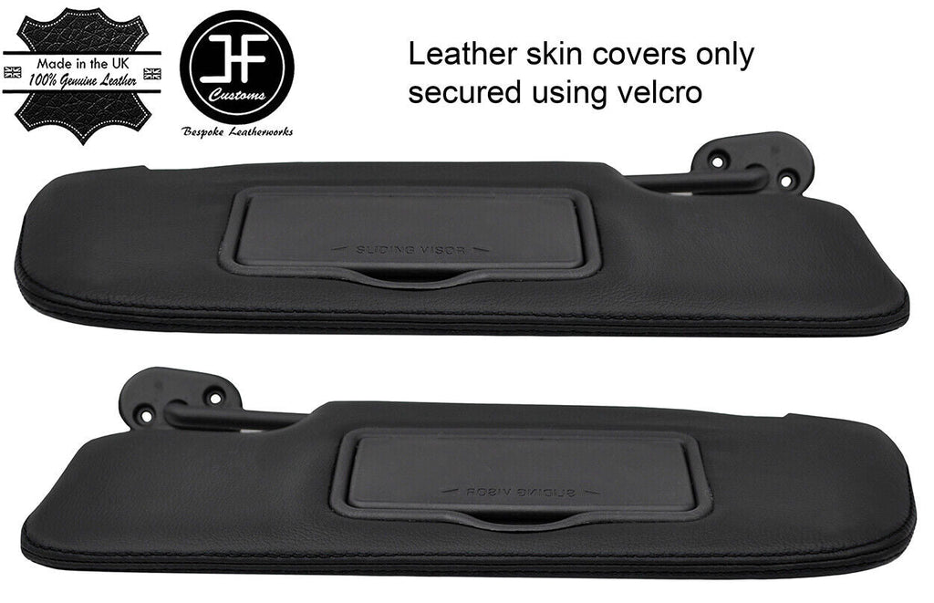 BLACK STITCH 2X SUN VISORS LEATHER COVERS FITS FORD MUSTANG CONVERTIBLE 10-14