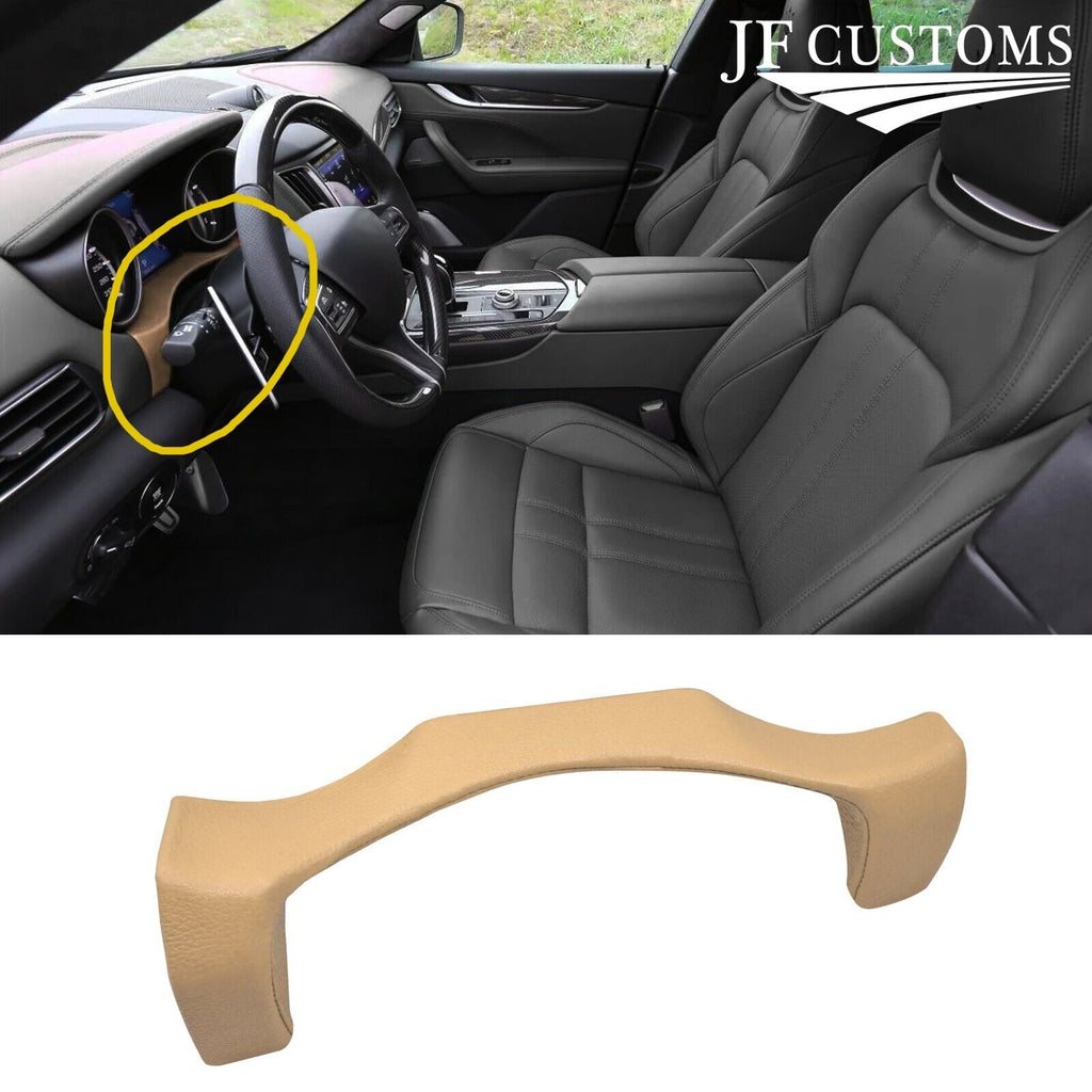 FOR MASERATI LEVANTE CREAM LEATHER COVERED UPPER STEERING COLUMN TRIM + FRAME