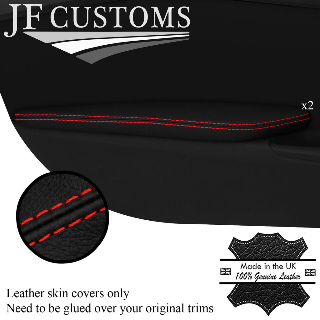 RED STITCH LEATHER 2X DOOR ARMREST COVERS FITS MAZDA MX5 MK4 ND 15-20 CUSTOM NEW