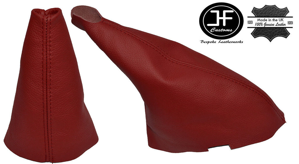 DARK RED LEATHER SKIN MANUAL GEAR&HANDBRAKE GAITER FITS MG ZR MGZR 2003-2005