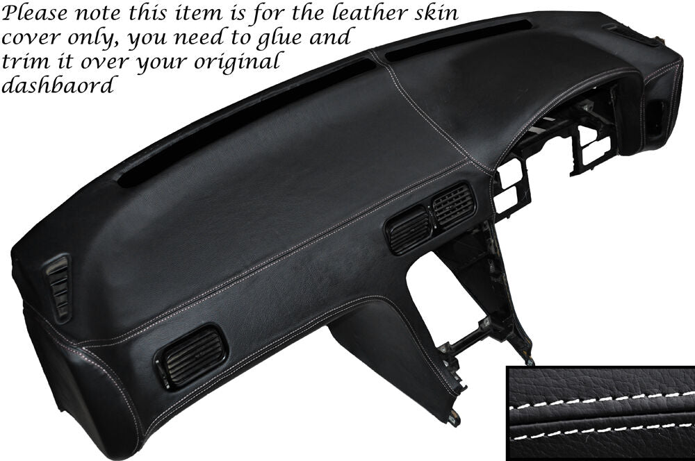WHITE STITCH DASH DASHBOARD LEATHER COVER FITS NISSAN S13 200SX 180SX 1988-1993