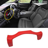 FOR MASERATI LEVANTE RED LEATHER COVERED UPPER STEERING COLUMN TRIM + FRAME