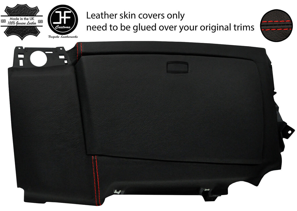 RED STITCH LOWER DASH GLOVE BOX TRIM LEATHER COVER FOR BMW E81 E82 E87 05-07