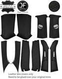 BLACK STITCH 2X A,B,C,D PILLAR KIT LEATHER COVERS FOR VW T5 TRANSPORTER