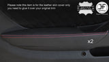 RED STITCH 2X DOOR ARMREST LEATHER COVERS FITS CHEVROLET CAMARO 2010-2015