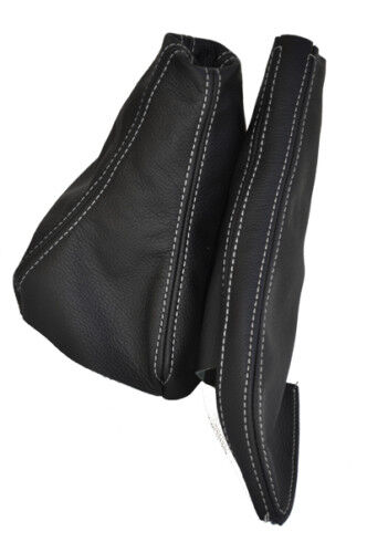FITS MITSUBISHI GTO GEAR & HANDBRAKE GAITER LEATHER WHITE CUSTOM NEW MADE IN UK