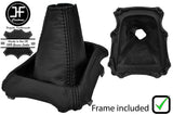 BLACK STITCH LEATHER GEAR GAITER+PLASTIC FRAME FITS SUZUKI SWIFT 2010-2016