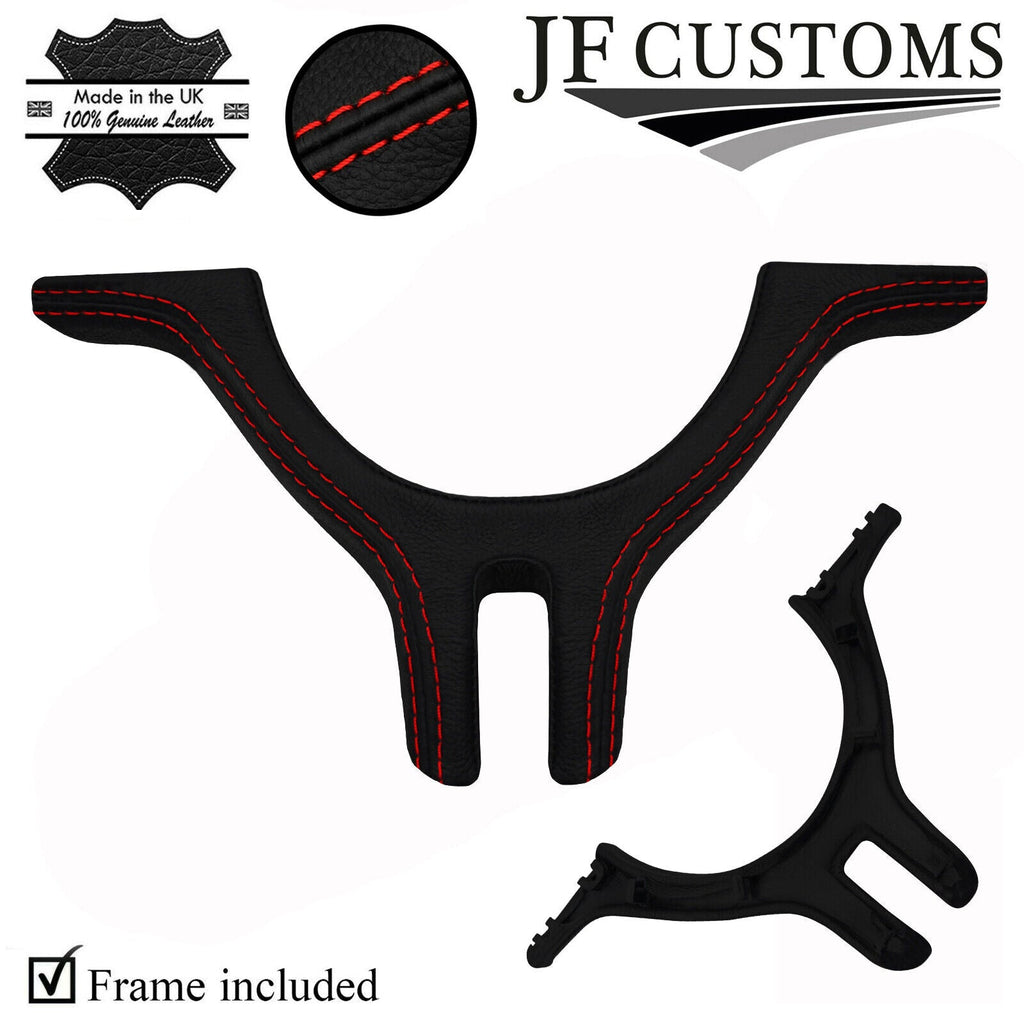 RED STITCH LEATHER SPORT STEERING WHEEL TRIM + FRAME FOR BMW 3 E46 99-05