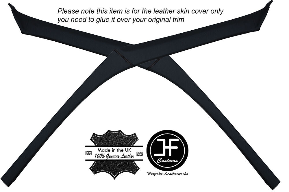 BLACK STITCH 2X A PILLAR LEATHER COVERS FITS HONDA CIVIC COUPE 1988-2000