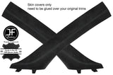 BLACK STITCH 2X A POST PILLAR SUEDE COVERS FITS BMW 3 SERIES E92 COUPE 06-13