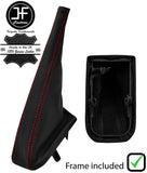 RED  STITCH LEATHER HANDBRAKE GAITER+PLASTIC FRAME FOR AUDI 80 90 B2 84-87
