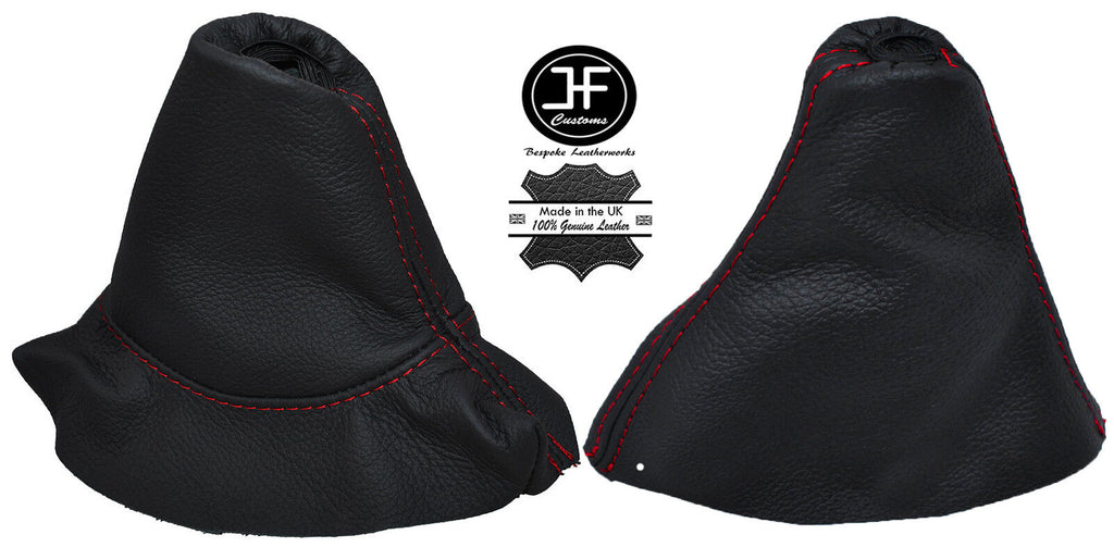 RED STITCH FOR PEUGEOT 308 2007-2012 6 SPEED BLACK GEAR GAITER + HANDBRAKE