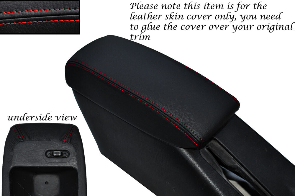 RED STITCH LEATHER ARMREST SKIN COVER FITS TOYOTA COROLLA LEVIN GT-Z AE101