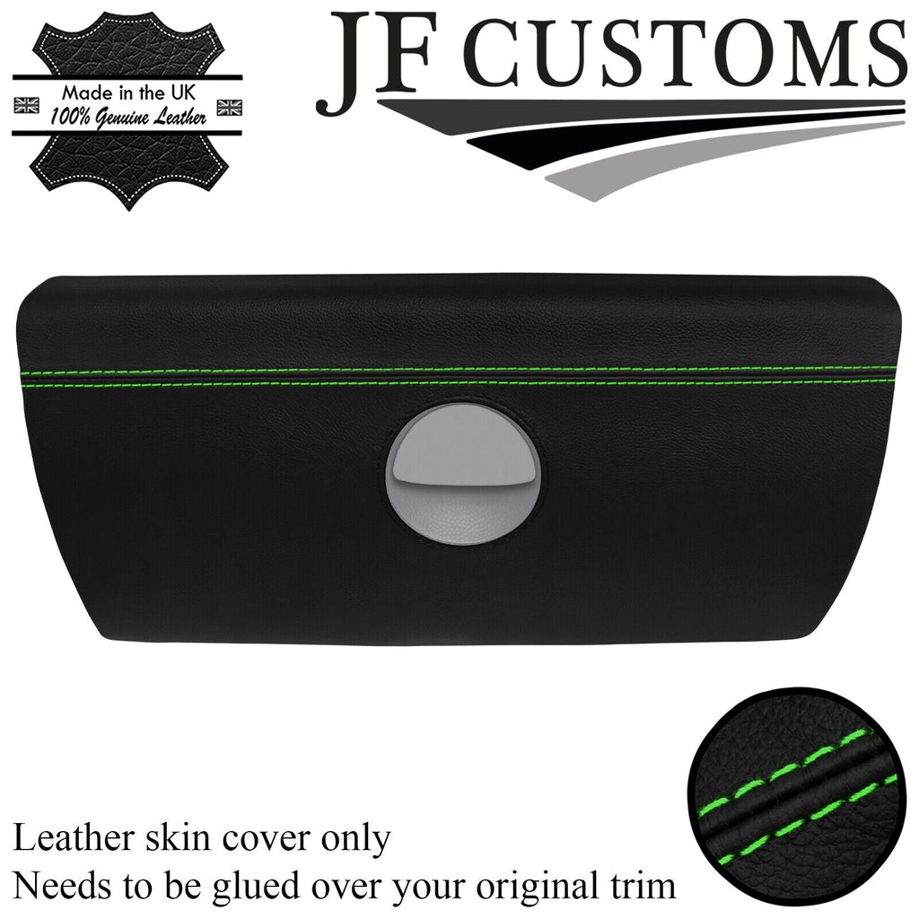 GREEN STITCH ITALIAN LEATHER GLOVEBOX TRIM COVER FOR BMW MINI R50 R52 R53 00-06
