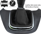 BLACK & BLACK REAL TOP GRAIN LEATHER MANUAL GEAR GAITER FITS HONDA CRV 06-12