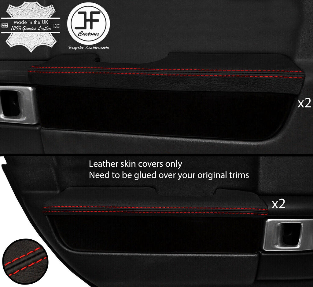 RED STITCH 4X DOOR ARMREST LEATHER COVERS FITS RANGE ROVER VOGUE 2006-2012
